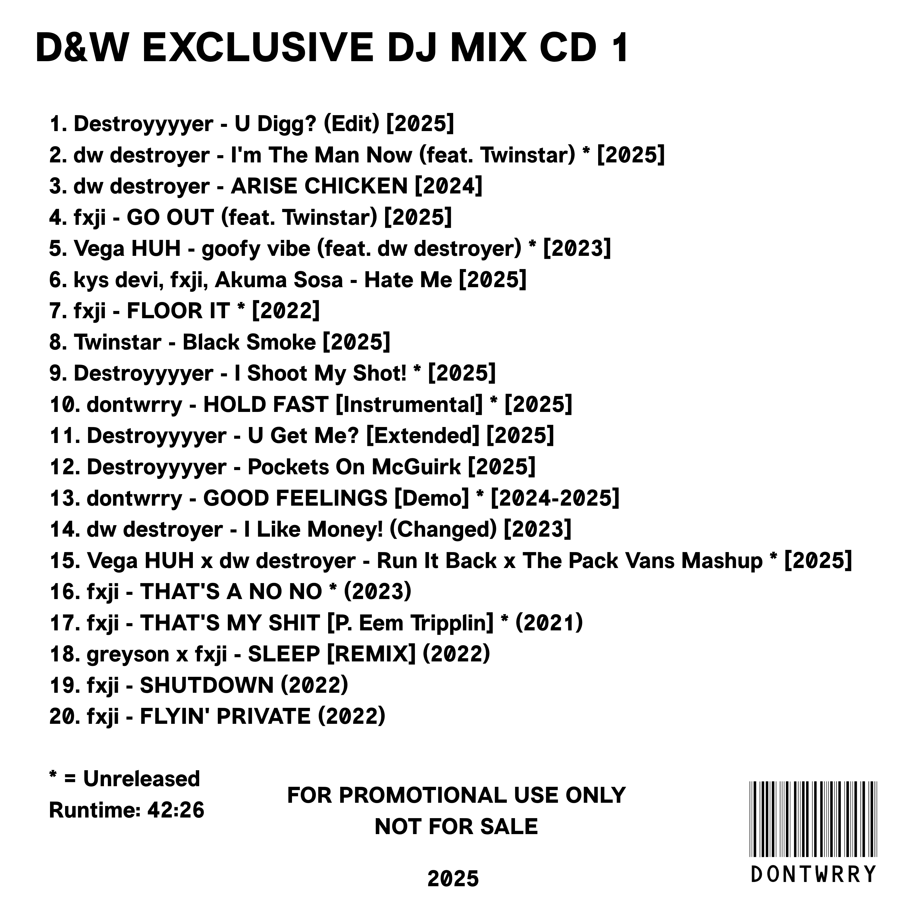 D&W VOL 1: WINNER’S CIRCLE Limited Edition Deluxe CD