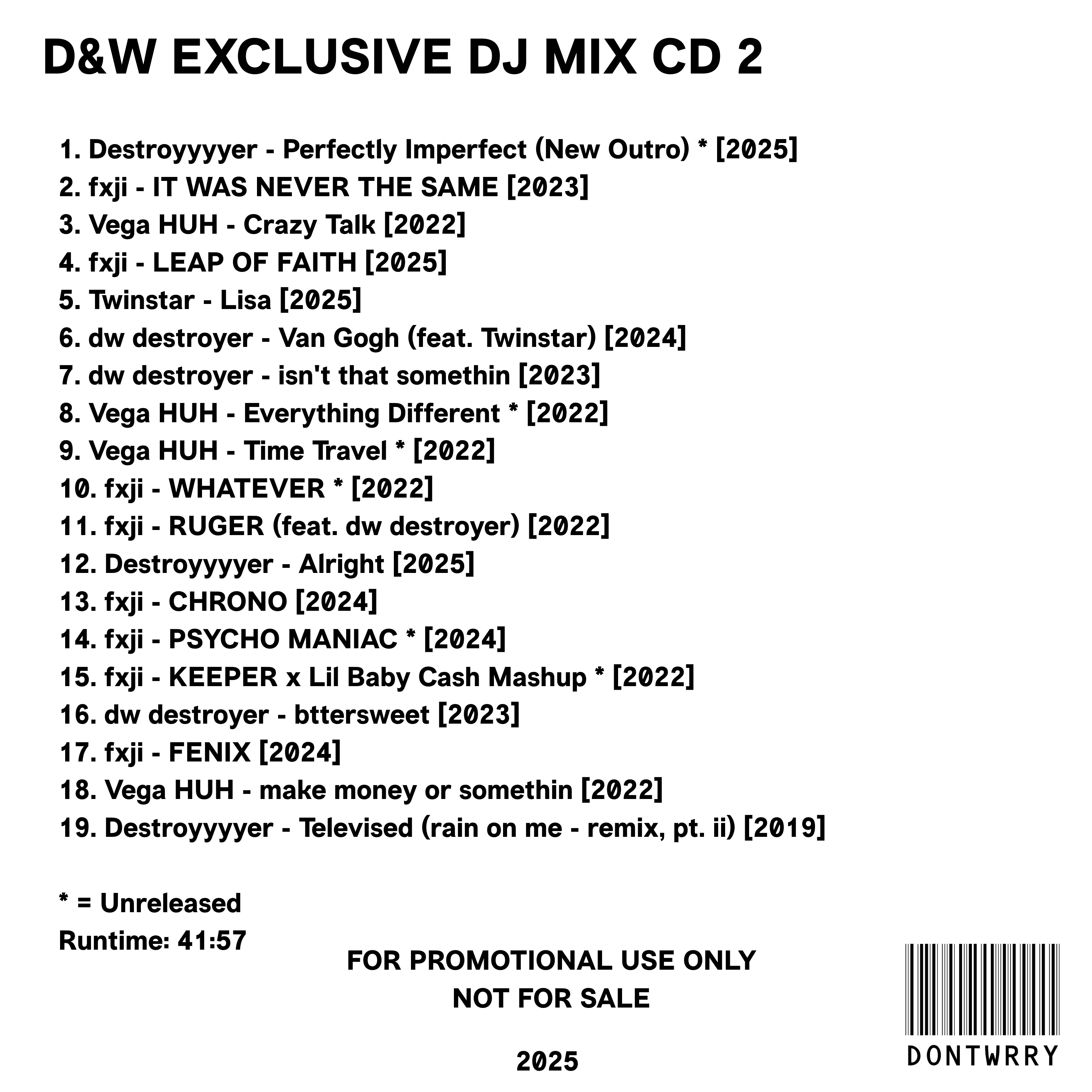 D&W VOL 1: WINNER’S CIRCLE Limited Edition Deluxe CD